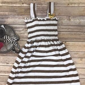 Voom By Joy Han Foxy Striped Dress White Gold